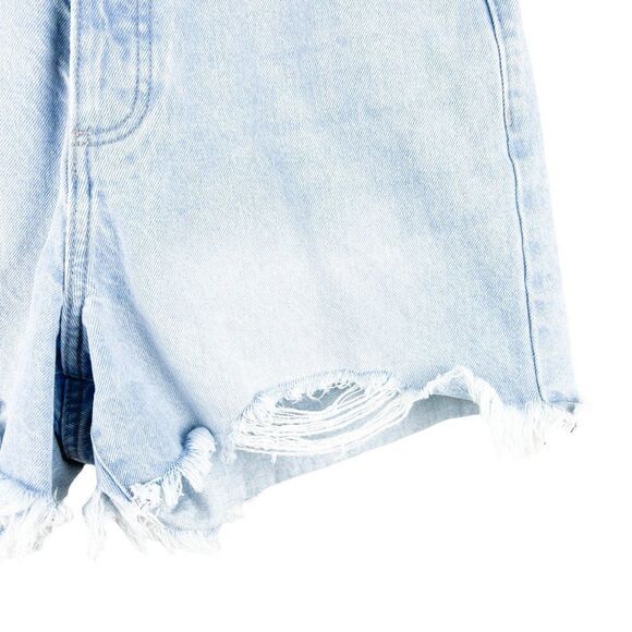 Calvin Klein Light Wash Frayed Edge Raw Hem Denim Jean Shorts Size 30 - Picture 7 of 7